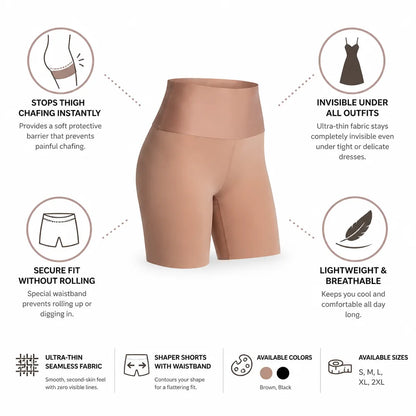 Shaper Shorts Seamless Anti-Chafing No-Roll Waistband