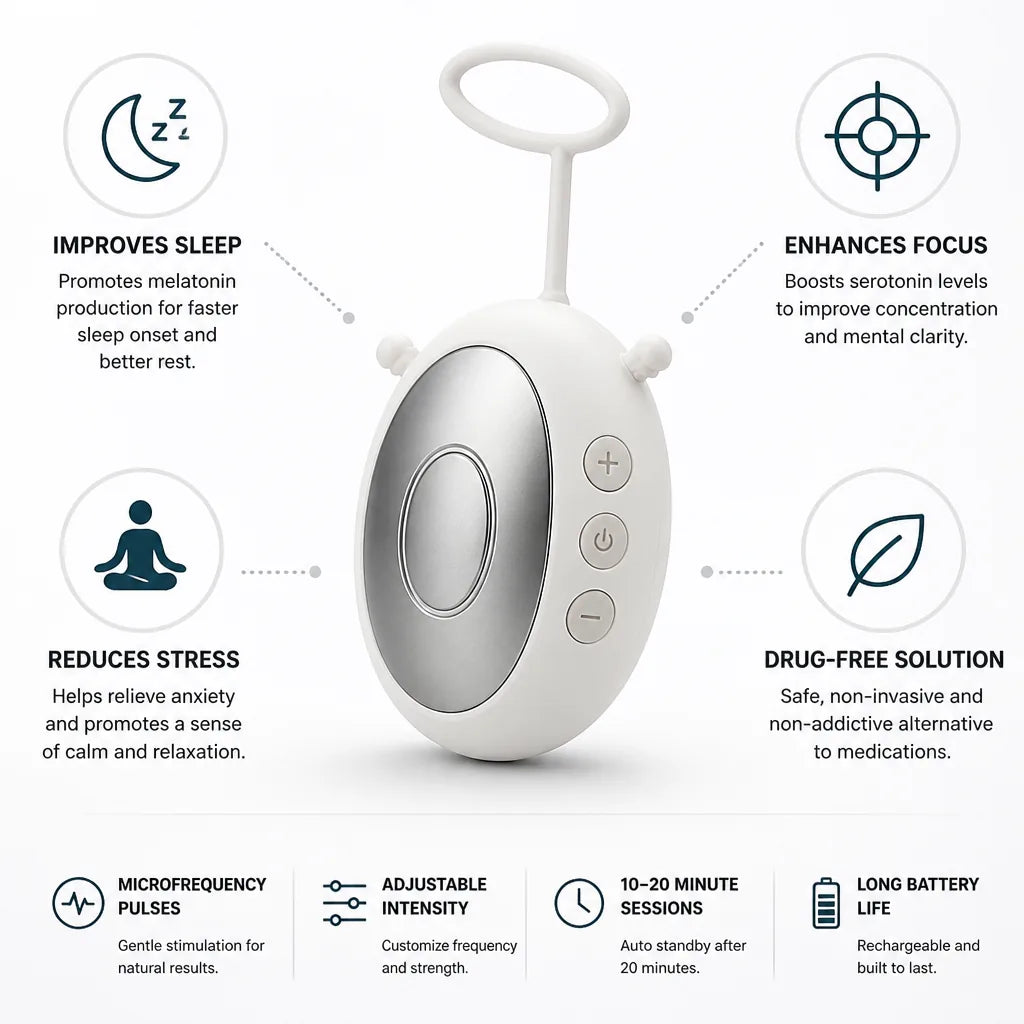 Sleep & Focus Device Microfrequency Pulses Portable