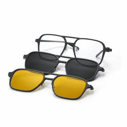 Sunglasses 3-in-1 Interchangeable Polarized Lenses Blue Light Filter