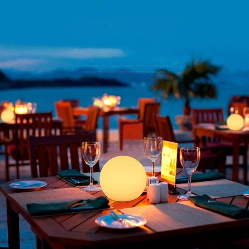 Table Globe Lamp 16-Color LED USB Rechargeable & Remote