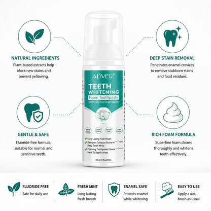 Toothpaste Whitening Foam Fluoride Free For Sensitive Teeth