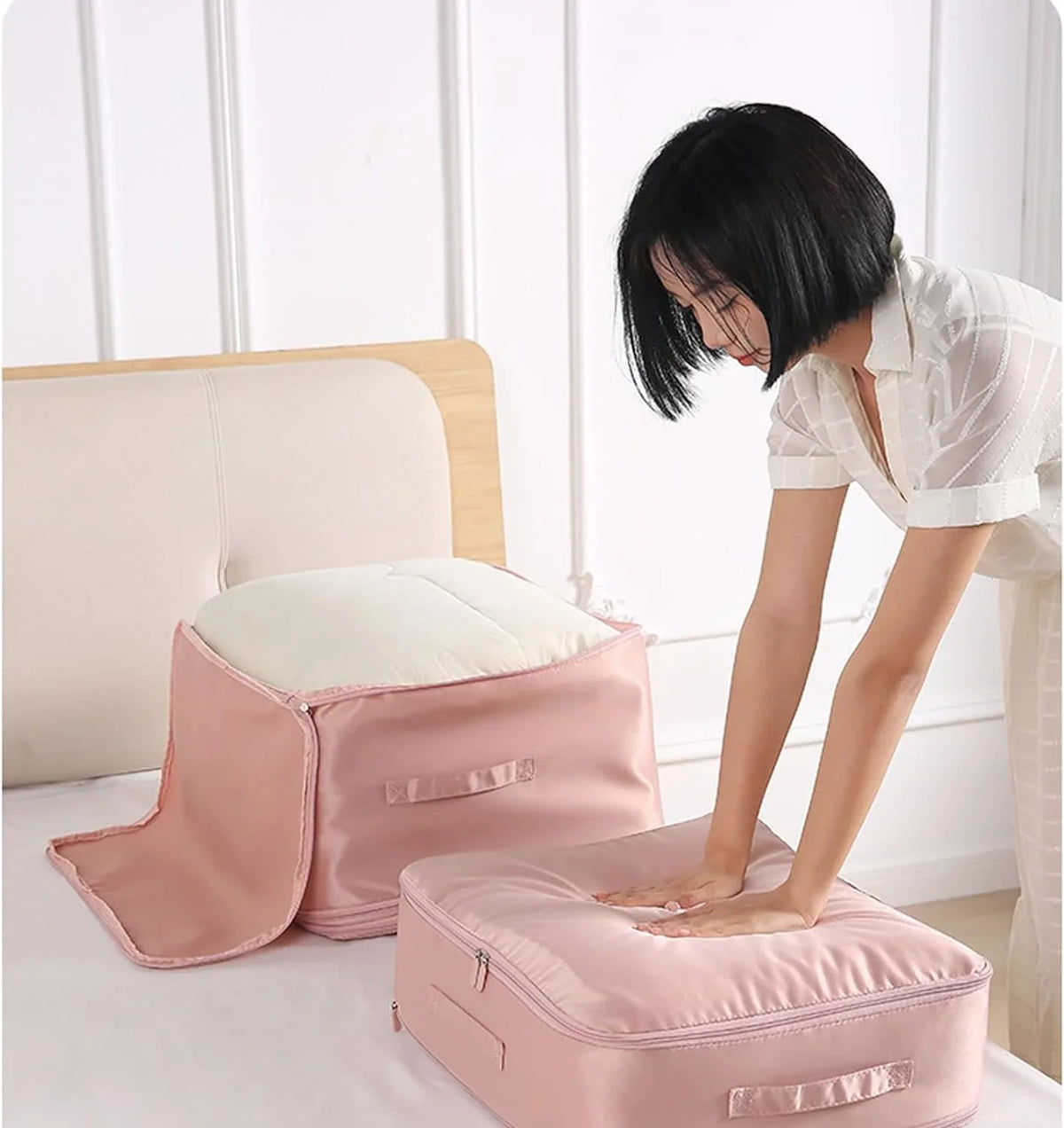 Travel Compression Organizer Dual-Zip Saves 40% Space
