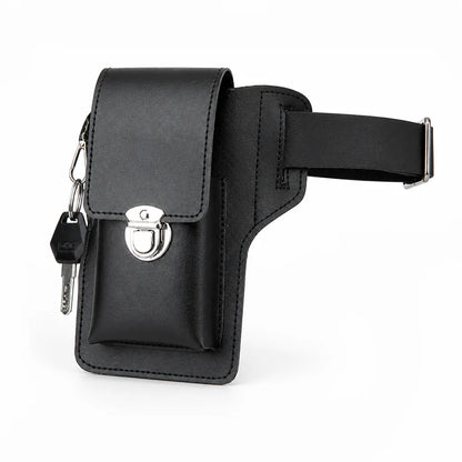 Waist Bag Faux Leather Adjustable Strap 2-Piece Set
