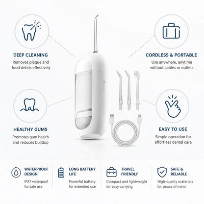 Water Flosser Cordless Travel Size Healthy Gums