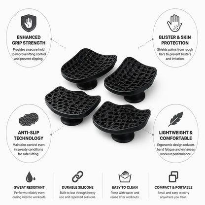 Weightlifting Grips Silicone Anti-Slip Two Pairs