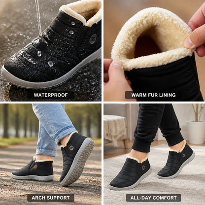 Winter Boots Waterproof Oxford Fur-Lined & Arch Support