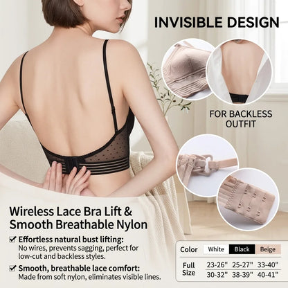 Wireless Lace Bra Lift & Smooth Breathable Nylon