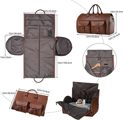 Luxe Leather Duffle Bag with Spacious Interior & Comfortable Handles for Stylish Travel