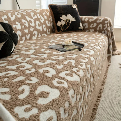 Luxe Sofa Cover - Thick Microfiber, Leopard Print