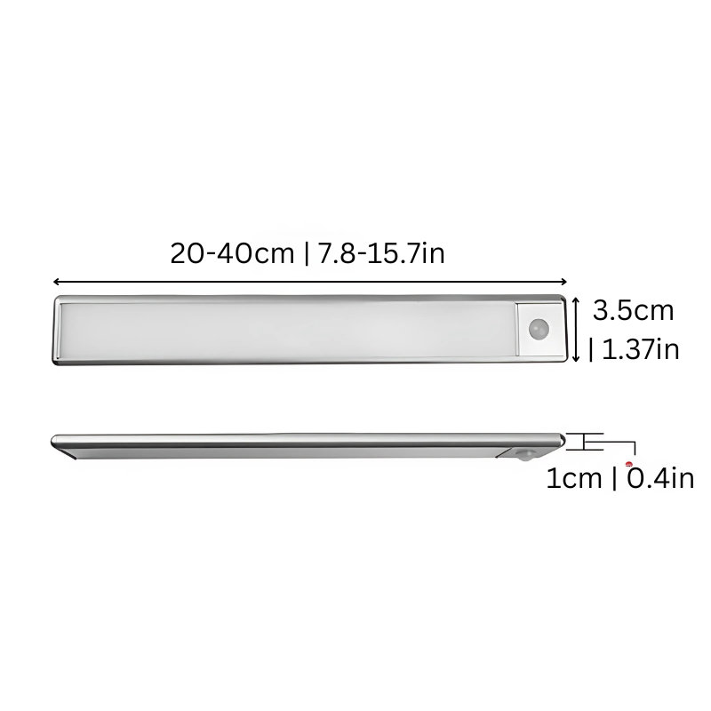 Motion Sensor LED Light Bar with Magnetic Mount for Closets, Hallways & Stairs – 3 Sizes, USB Rechargeable