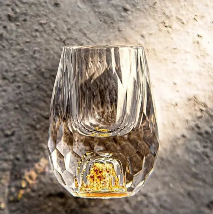 Faceted Crystal Shot Glasses Set of 6 – 0.33 fl oz Mini Glassware for Vodka Whiskey Liqueur Tasting Bar Ware Serving