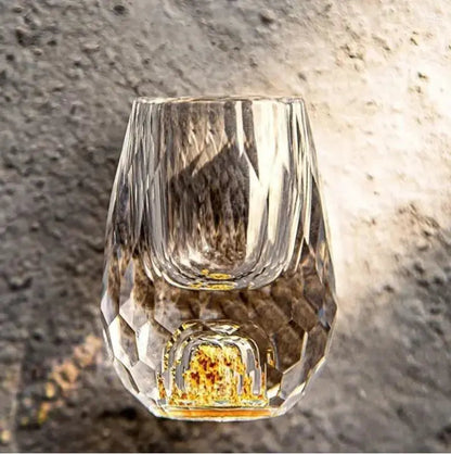 Faceted Crystal Shot Glasses Set of 6 – 0.33 fl oz Mini Glassware for Vodka Whiskey Liqueur Tasting Bar Ware Serving