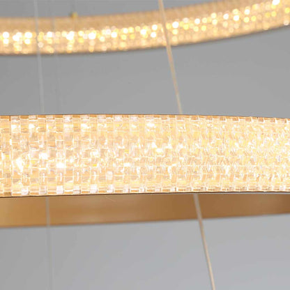 Multi-Ring LED Ceiling Fixture Gold 39 in Adjustable Height Dimmable Remote Control for Living Room Dining Room Entryway High Ceilings Conte