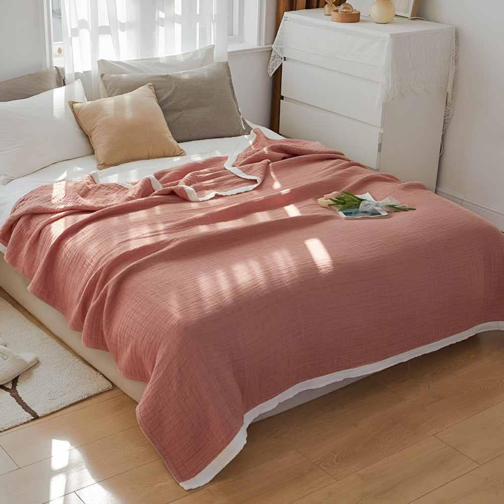 Luxurious Cooling Blanket | Multi-Layered Muslin Cotton for Breathable Summer Comfort