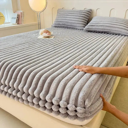 Ortekor Luxurious Faux Fur Bed Sheet | Deep Pocket Design for Ultimate Comfort