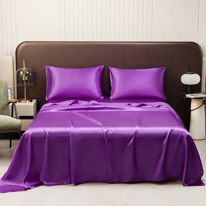 Ortekor Luxurious Satin Bed Sheet | Cooling Silky Fabric for Refreshing Sleep | Moisture-Wicking Design for Ultimate Comfort