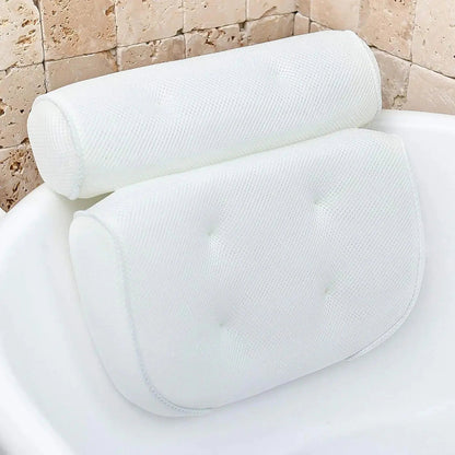 Cushioned Bath Pillow with Suction Cups for Bathtubs, Hot Tubs & Spas – Waterproof Padded Headrest for Neck & Back Support