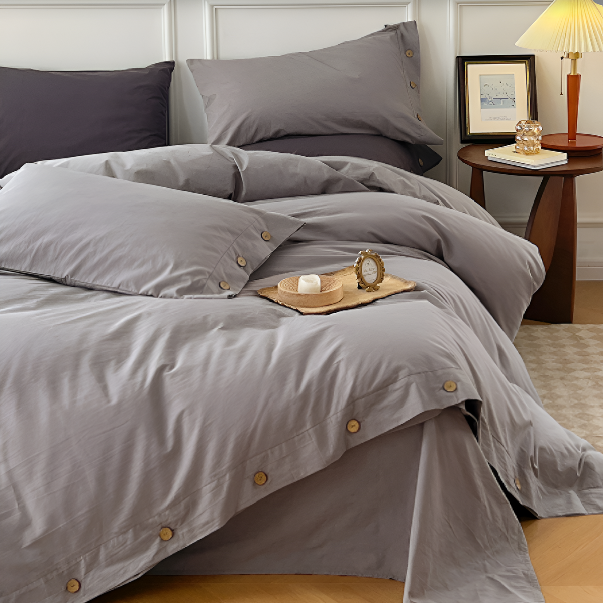 Luxury Breathable Bedding Set with 2 Pillowcases – Soft Cotton Scandinavian Design