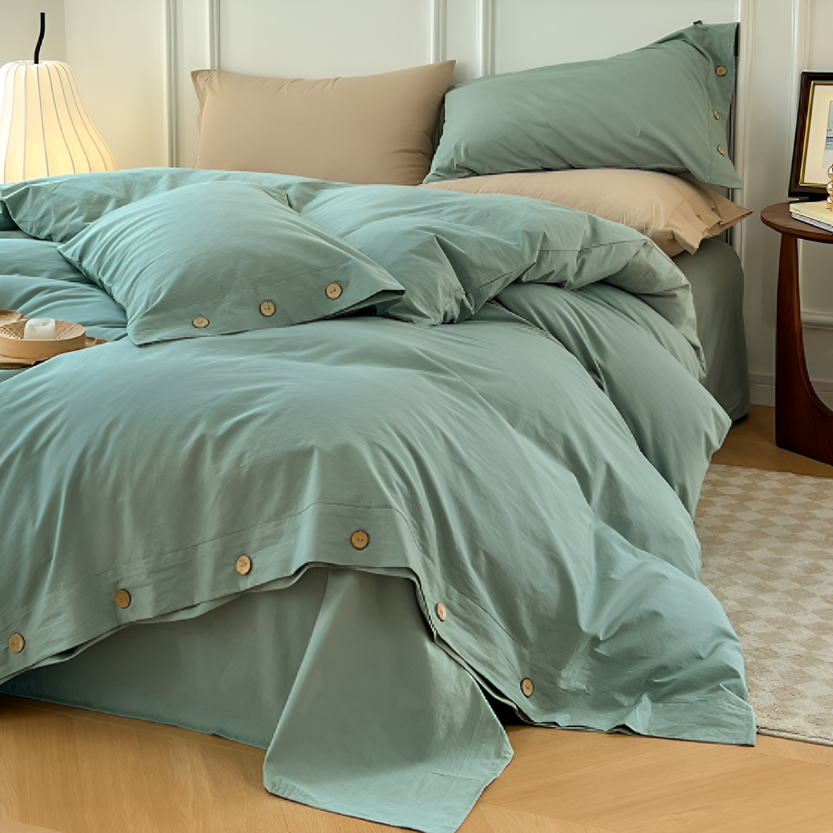 Luxury Breathable Bedding Set with 2 Pillowcases – Soft Cotton Scandinavian Design