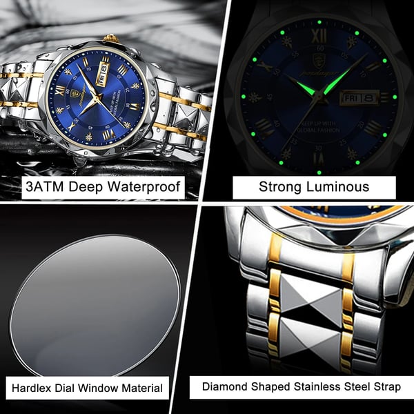 Luxury Men's Waterproof Watch with Luminous Functionality | Stylish Timepiece for Everyday Use