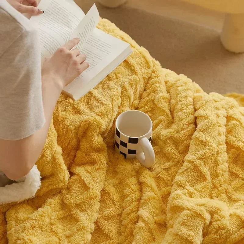 LuxyCozy | Thick Lambswool Winter Blanket with Fleece Softness | Lightweight Comfort for Chilly Days