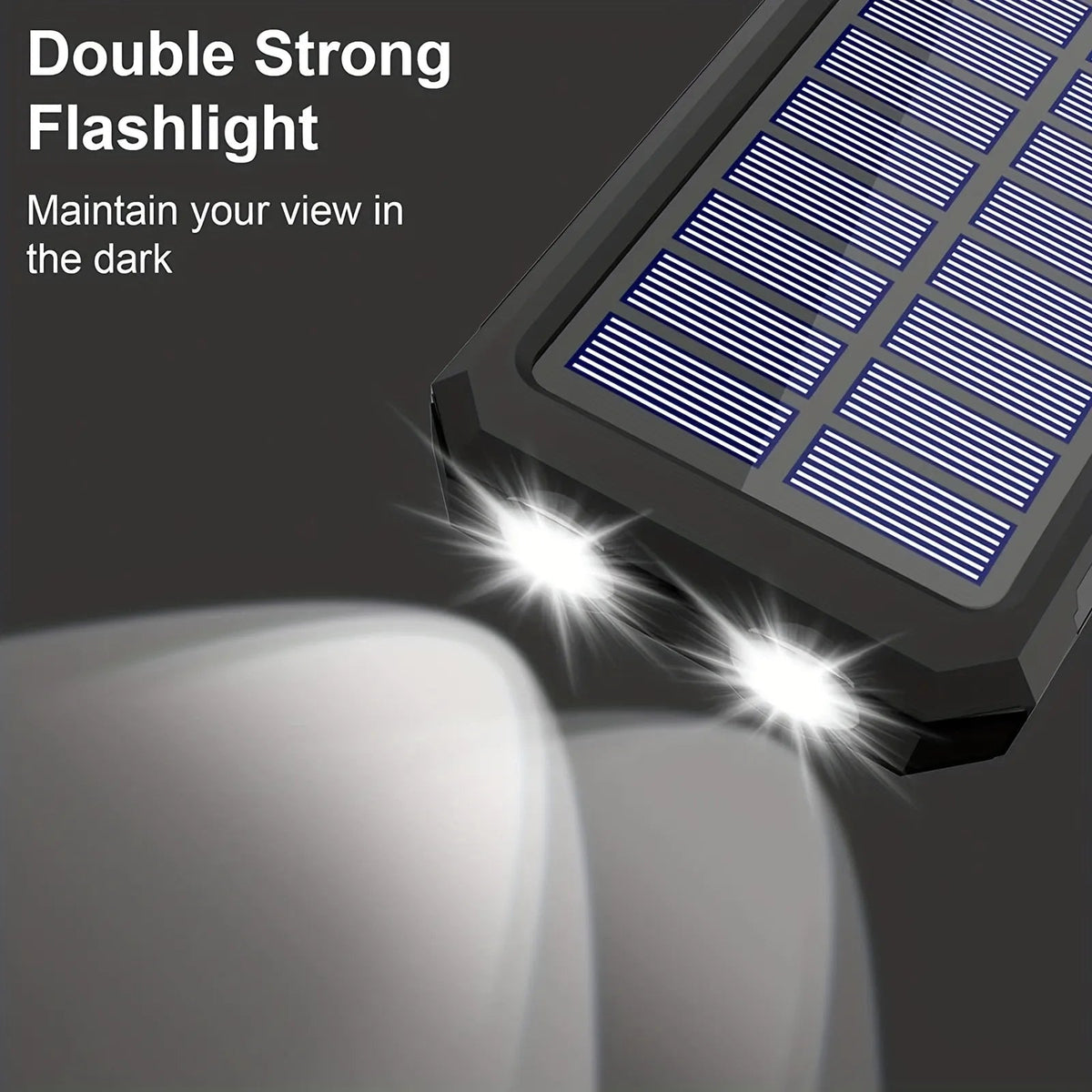 Outdoor Companion | Flashlight Power Bank with Solar Charging | 20000mAh Capacity for Camping and Hiking