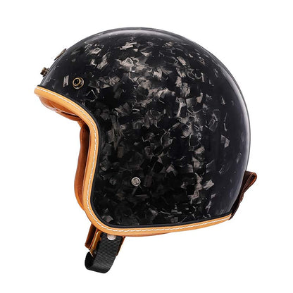 Biker Helmet, Vintage Lightweight Motorcycle Helmet with Low Profile Design, DOT and ECE Certified Open Face Helmet