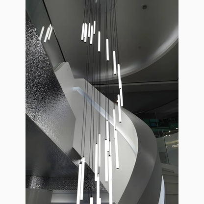 Adjustable Height LED Chandelier for Staircase & Foyer – Iron & Acrylic Multi-Light Fixture, 47–118 in Drop, 5–18 Bulb Configurations for En
