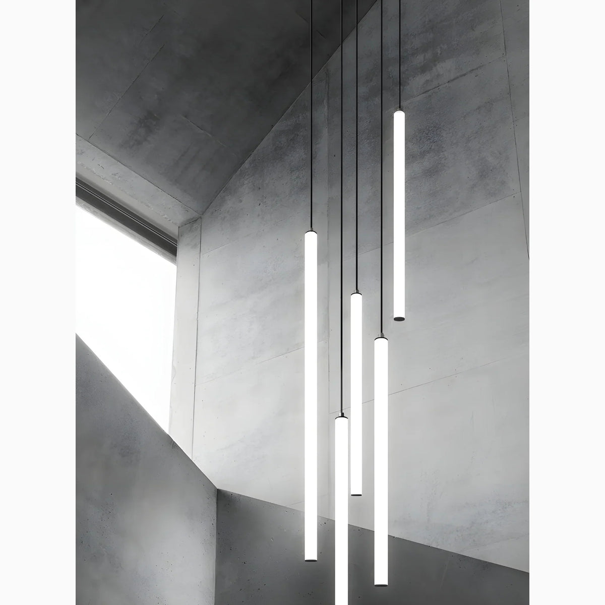 Adjustable Height LED Chandelier for Staircase & Foyer – Iron & Acrylic Multi-Light Fixture, 47–118 in Drop, 5–18 Bulb Configurations for En