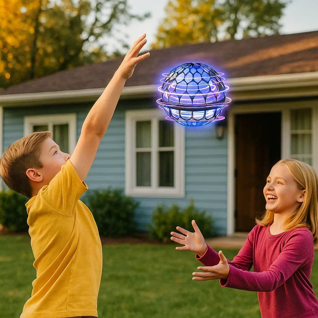 LED Hover Ball Flying Orb Toy with Light-Up Effects for Kids & Adults Indoor Outdoor Play Rechargeable