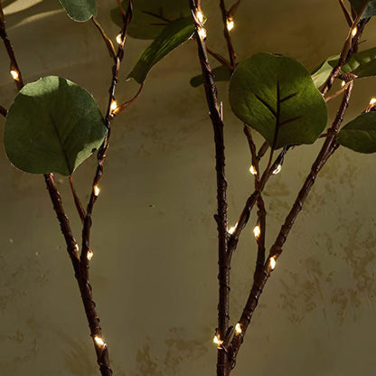 Battery Powered LED Twig Lights 28 Inch Bendable Olive Stem 120 Warm White Bulbs for Vases Centerpieces Living Room Bedroom Decor