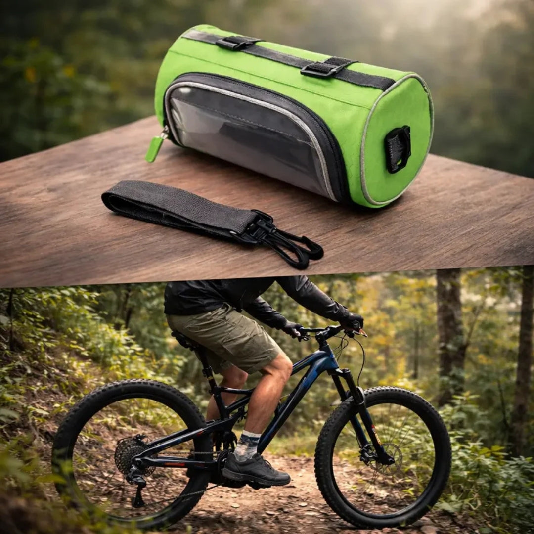 Bike Handlebar Bag with Clear Phone Pouch – Waterproof Bicycle Storage for Commuting & Navigation