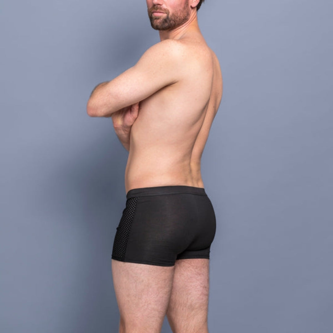 Men's Bamboo Fiber Boxer Briefs – Breathable Moisture-Wicking Trunks with Mesh Pouch for All-Day Comfort, Athletic Support & Temperature