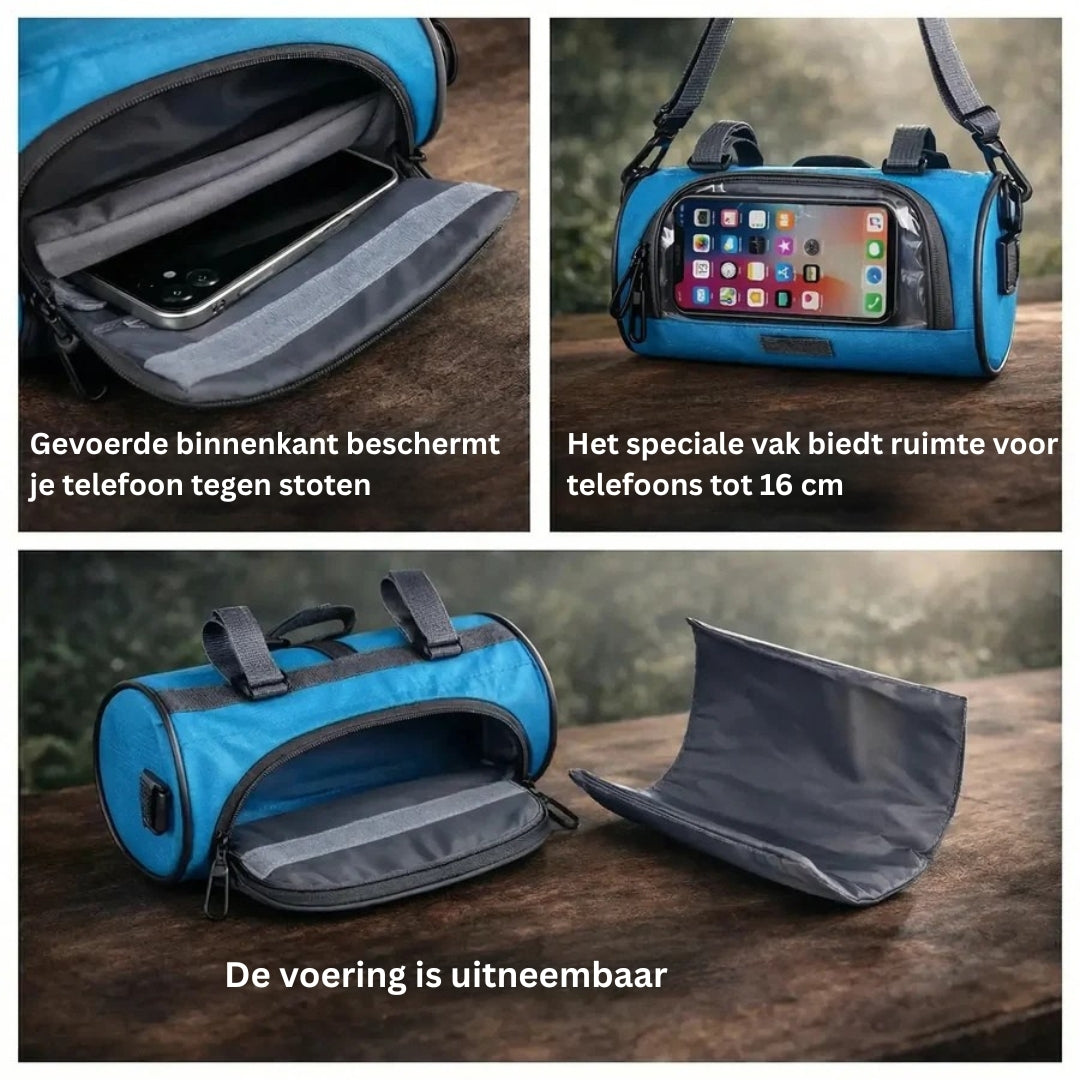 Bike Handlebar Bag with Clear Phone Pouch – Waterproof Bicycle Storage for Commuting & Navigation