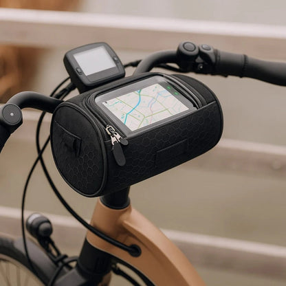 Handlebar Bike Bag with Clear Touch Window – Waterproof Phone Pouch for Cycling, Navigation & Essentials Storage