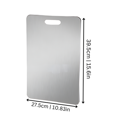 Stainless Steel Cutting Board with Antimicrobial Surface for Kitchen Prep | Heavy-Duty, Dishwasher Safe & Oven Safe | Non-Porous Metal