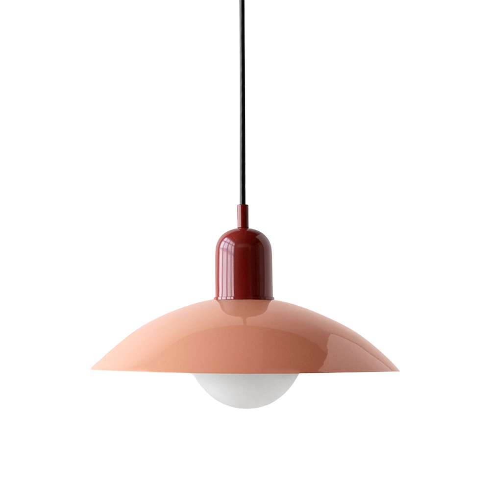 Iron Dome Pendant Light 12.6 in Adjustable Cable Warm LED Kitchen Island Dining Room Overhead Fixture Modern Two-Tone Hanging Lamp for Conte