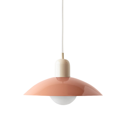 Iron Dome Pendant Light 12.6 in Adjustable Cable Warm LED Kitchen Island Dining Room Overhead Fixture Modern Two-Tone Hanging Lamp for Conte