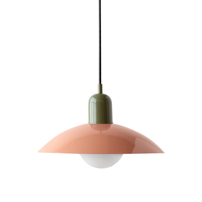 Iron Dome Pendant Light 12.6 in Adjustable Cable Warm LED Kitchen Island Dining Room Overhead Fixture Modern Two-Tone Hanging Lamp for Conte