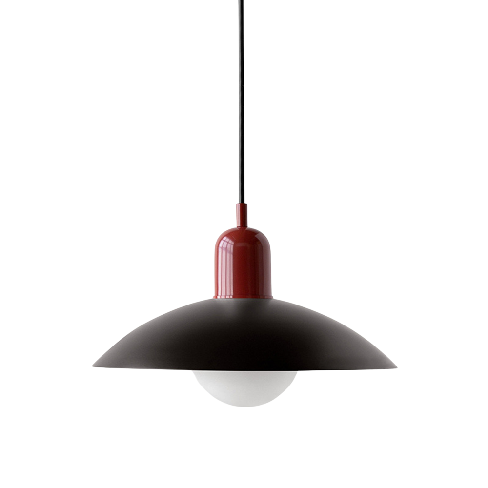 Iron Dome Pendant Light 12.6 in Adjustable Cable Warm LED Kitchen Island Dining Room Overhead Fixture Modern Two-Tone Hanging Lamp for Conte