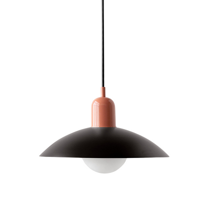 Iron Dome Pendant Light 12.6 in Adjustable Cable Warm LED Kitchen Island Dining Room Overhead Fixture Modern Two-Tone Hanging Lamp for Conte