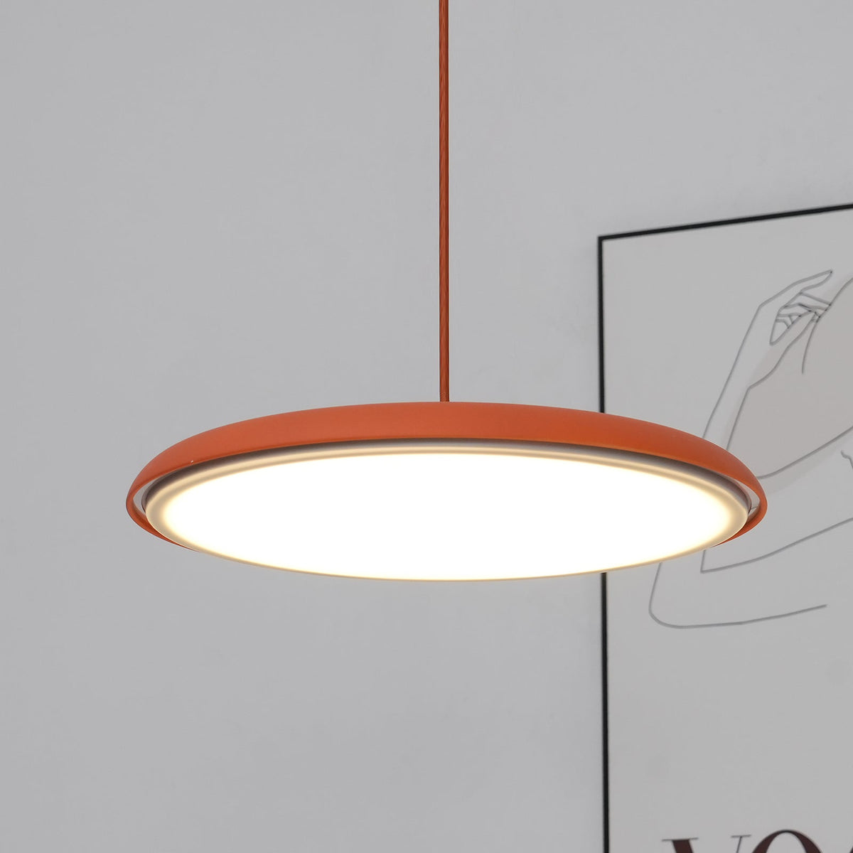 Modern Metal Dome Pendant Light with Adjustable Cord – Soft Pastel Finish for Kitchen & Living Room