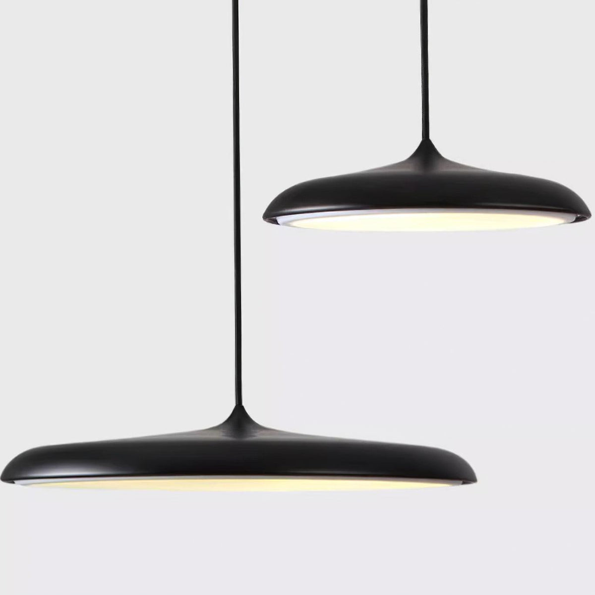 LED Hanging Fixture Acrylic Disc 16 Inch 24W for Kitchen Island Dining Room Table Adjustable Cord Modern Overhead Lighting Warm Glow 3000K