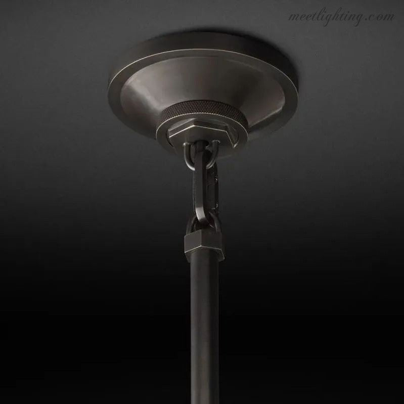 Industrial Glass Cylinder Hanging Light Fixture with Metal Frame & Edison Bulb for Kitchen Island Dining Room