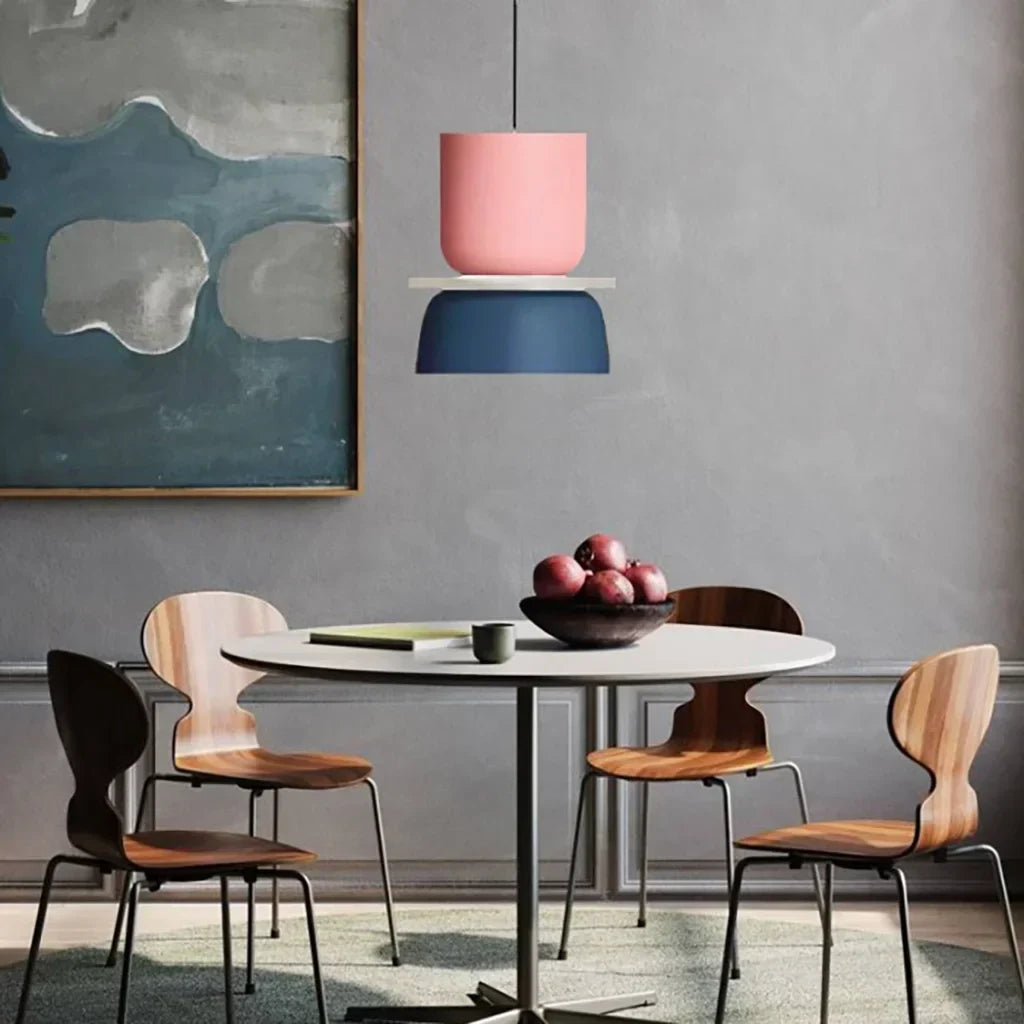 Dual-Layer Overhead Fixture 11.4 in Aluminum Acrylic Nordic Style Kitchen Dining Living Bedroom Suspended Drop Light for Small Spaces Contem