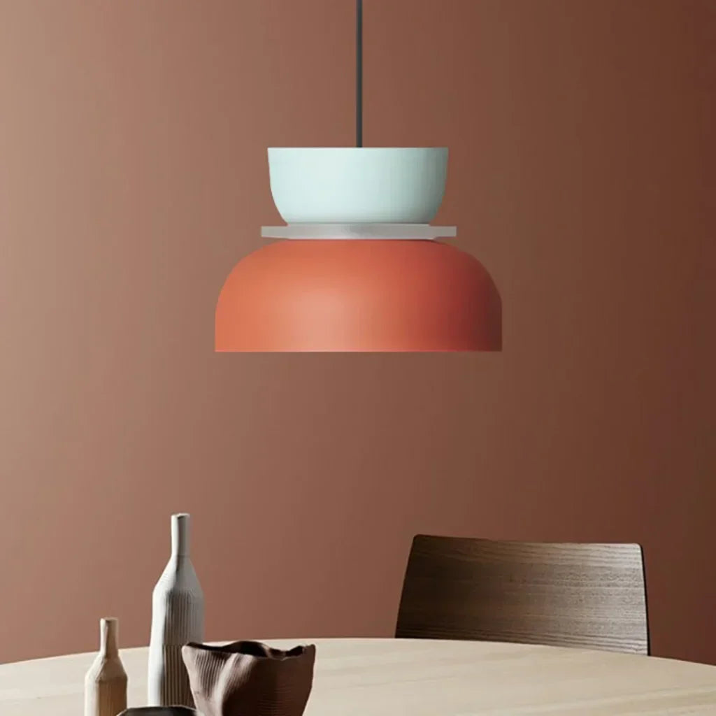 Dual-Layer Overhead Fixture 11.4 in Aluminum Acrylic Nordic Style Kitchen Dining Living Bedroom Suspended Drop Light for Small Spaces Contem