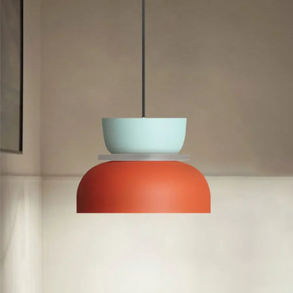 Layered Acrylic Pendant Light Fixture 11.4-Inch Pastel Macaron Colors Modern Hanging Ceiling Lamp E27 for Dining Room Living Room Kids Bedro
