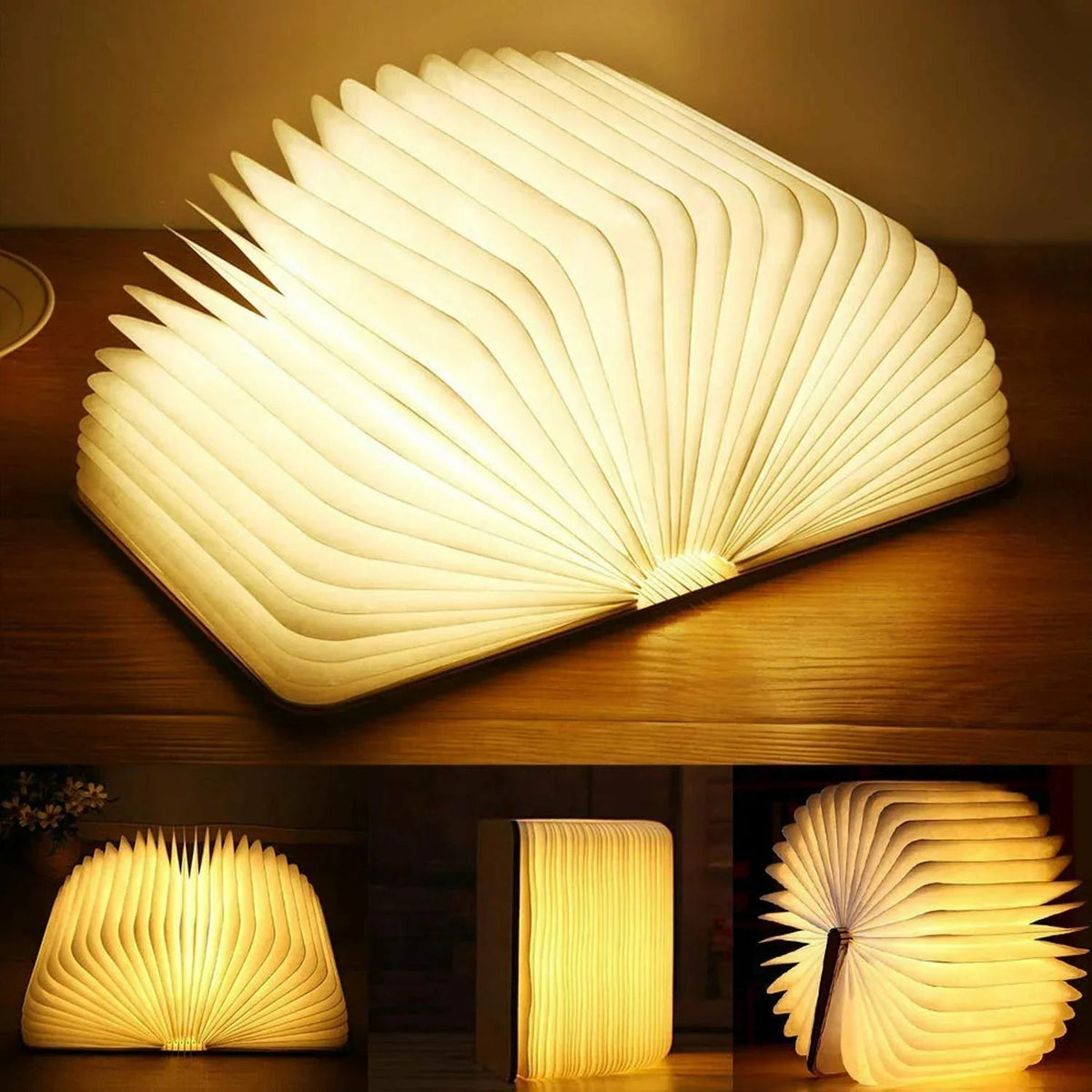 Bedside Reading Lamp with USB Charging Natural Wood Frame Touch Sensor Warm LED Light for Nightstand Bedroom Study Desk Portable Cordless Re
