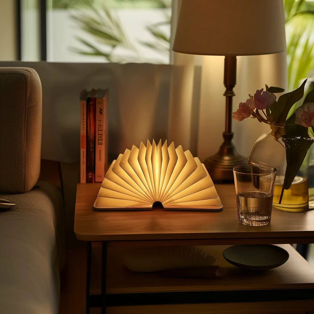 Bedside Reading Lamp with USB Charging Natural Wood Frame Touch Sensor Warm LED Light for Nightstand Bedroom Study Desk Portable Cordless Re