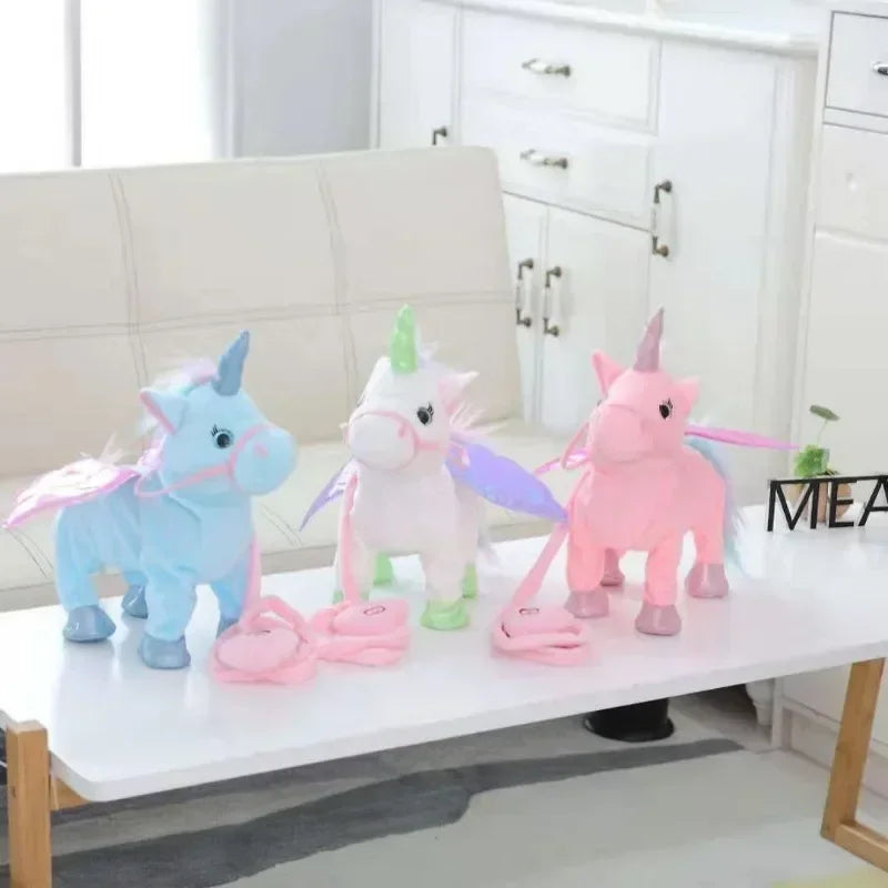Stuffed Animal Toy Unicorn, Interactive Plush Toy with Singing and Walking, Cuddly Unicorn Toy for Girls and Kids